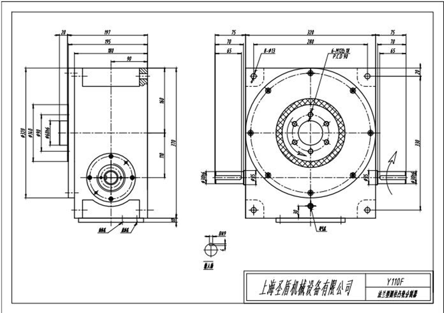 Y110F圓柱法蘭型凸輪分割器